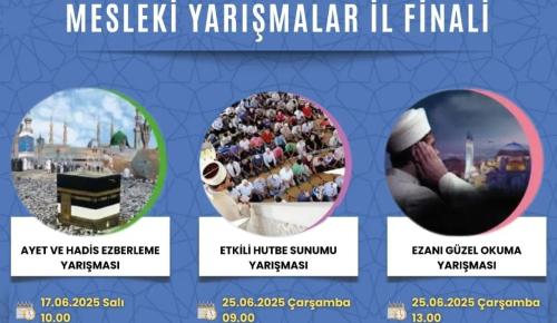 Amasya’da Din Görevlileri Arası Yarışmaların İl Finalleri BaşlıyorDiyanet İşleri Başkanlığı’nın her yıl “Camiler ve Din Görevlileri Haftası” kapsamında düzenlediği yarışmaların Amasya İl Finalleri başlıyor. Amasya İl Müftülüğü koordinesinde gerçekleşecek olan yarışmalar; Ayet ve Hadis Ezberleme Yarışması, Etkili Hutbe Sunumu Yarışması ve Ezanı Güzel Okuma Yarışması olmak üzere üç farklı kategoride yapılacak.Yarışmaların amacı, din hizmetlerinin kalitesini artırmak, din görevlileri arasında bilgi, beceri ve özgüveni geliştirmek olarak belirtilirken; aynı zamanda cami ve din görevlilerinin toplum içindeki önemli rollerine dikkat çekmek de hedefleniyor.İl finalinde dereceye giren din görevlileri, Amasya’yı bölge finallerinde temsil etme hakkı elde edecek. Yarışmalar sonunda başarılı olan katılımcılara çeşitli ödüller de takdim edilecek.Final Programı Şu Şekilde:Ayet ve Hadis Ezberleme YarışmasıTarih: 17 Haziran 2025 SalıSaat: 10.00Yer: Amasya MüftülüğüEtkili Hutbe Sunumu YarışmasıTarih: 25 Haziran 2025 ÇarşambaSaat: 09.00Yer: Amasya Şehitler CamiiEzanı Güzel Okuma YarışmasıTarih: 25 Haziran 2025 ÇarşambaSaat: 13.00Yer: Amasya Şehitler CamiiAmasya İl Müftülüğü yetkilileri, tüm din görevlilerini bu anlamlı etkinliklere izleyici olarak katılmaya ve yarışmalara destek vermeye davet etti.